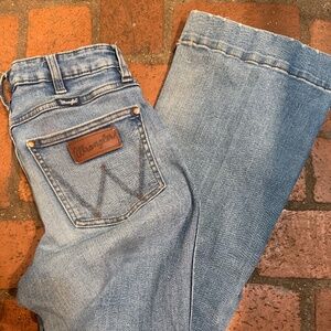 Wrangler Retro High Rise Trouser Jeans Womens 26 Blue Wide Leg Denim Medium Wash